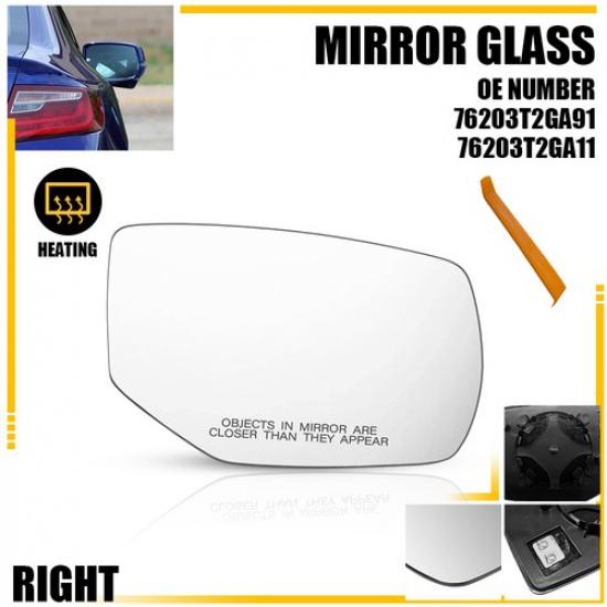 Fit 13-17 Honda Accord Driver Passenger Heated Door Mirror Glass 76253T2GA11 2X