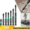 5Pcs Magnetic Batch Head Impact Strong Cross High Hardness 50/65/70mm Multifunctional Anti Non-slip WaterProof Screwdriver Set