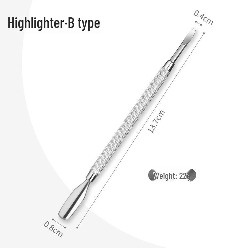 Double-Ended Stainless Steel Cuticle Scraper & Pusher Tool for Nail Art Removal