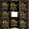 20 шт. Салфетки на 30-й, 40-й, 50-й, 60-й День Рождения Черно-Золотые Салфетки на Годовщину 'За 50 Лет!' Одноразовые Party Napkins