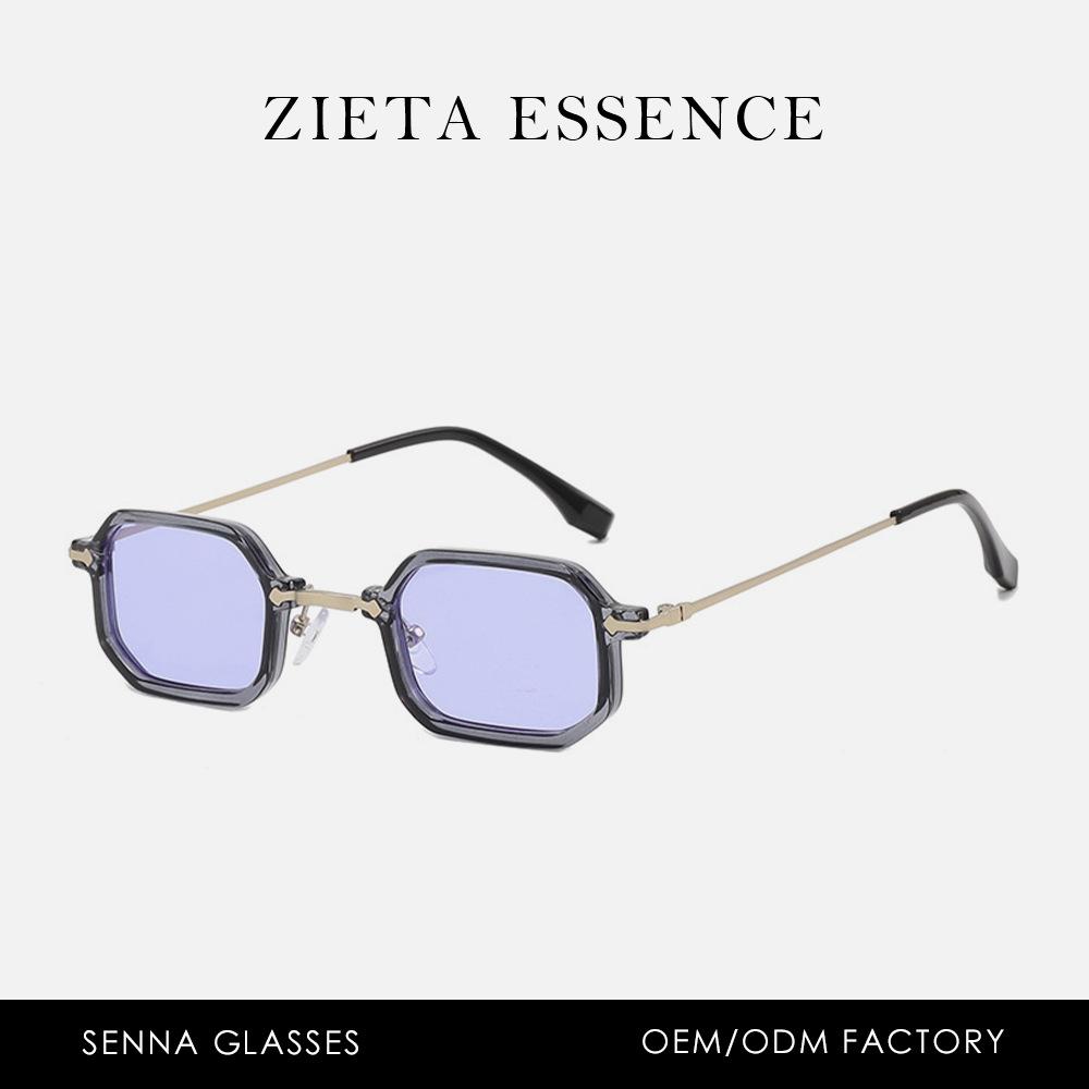 Small Square Metal Sunglasses Anti-Blue Outdoor Sunshade Glasses Square Retro Sunglasses