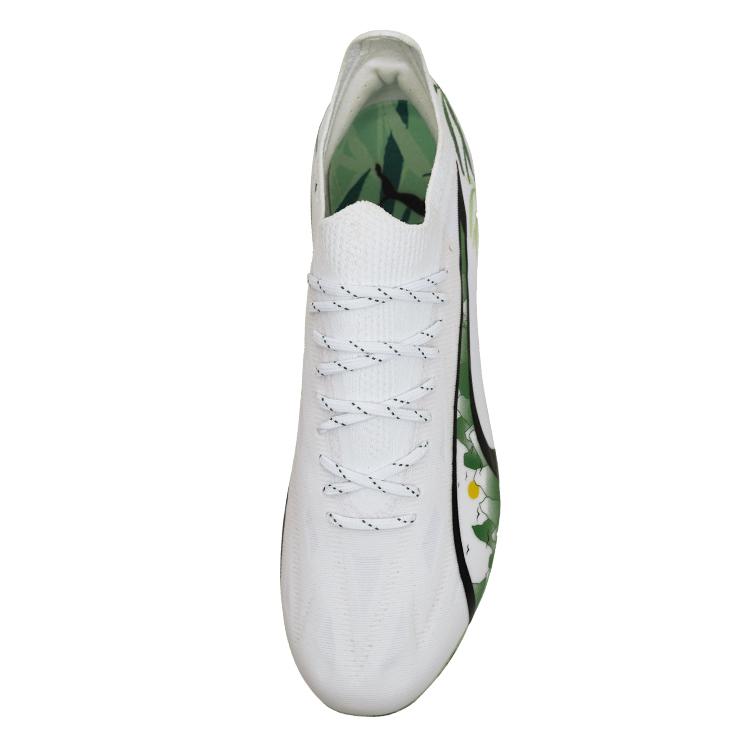 Puma Ультра Ultimate Panda Color MG (Резиновый короткий стержень) Искусственный газон Прочные легкие футбольные бутсы Унисекс Футбольные бутсы Белый Зеленый 108104-01