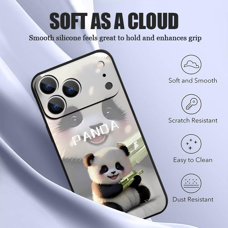 Чехол для iPhone 17 Pro Max Милый рисунок Маленький Панда Магнитный Для Magsafe Силиконовый Чехол Для iPhone 16 Pro Max Funda iPhone 15 14 13 12 11 16E Air