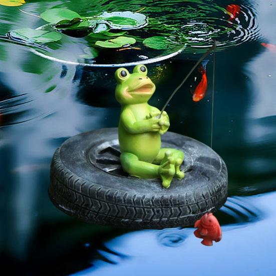 Floating Frog Ornament Waterproof Detailed Pool Decor Frog Sculpture Eco-friendly Floating Figurine Craft for Pond Pool Fish Tank