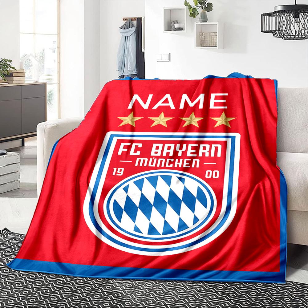 Custom Name Bayern Munich Crest blanket for Couch & Bed, Plush Cozy Fuzzy Blanket Super Soft & Warm Blankets for Fall and Winter. 0908224