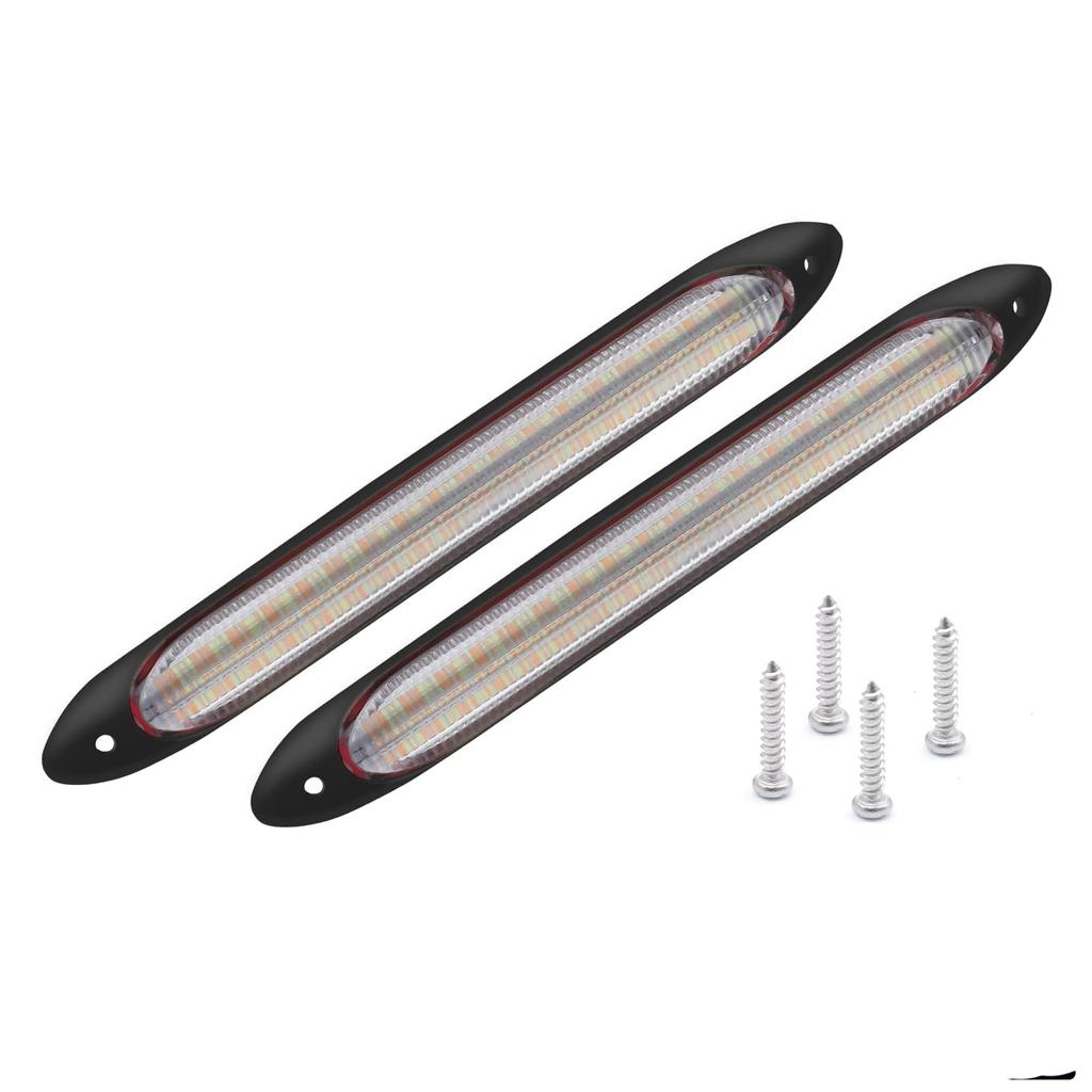 Ygmylandbb Светодиодная лента с последовательным поворотом, автомобильная противотуманная фара, оснащенная светодиодом, совместимая с 2-цветным белым светом IP67, комплект из 2 шт. с высокой вибрацией