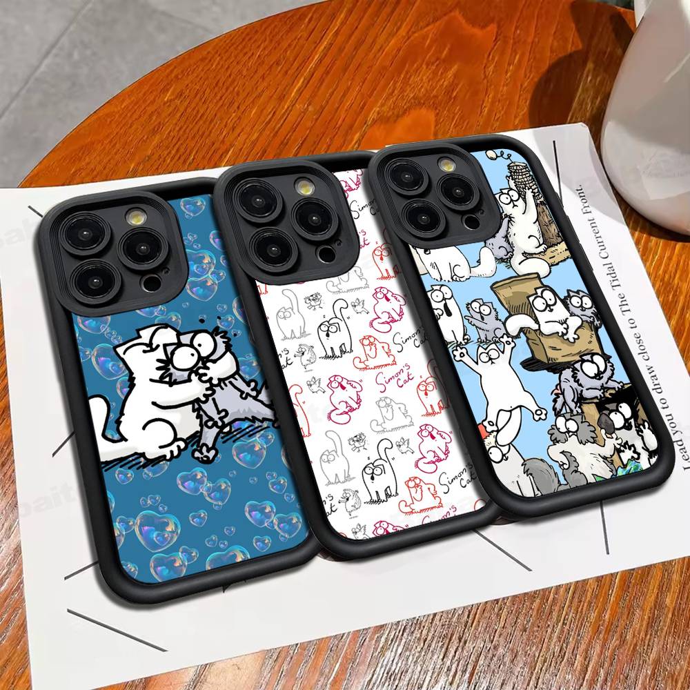 Милый Кот S-Симонс Для IPhone 17 16 15 14 13 12 11 Pro Max Plus Чехлы для Телефона