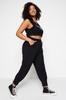 Women's Plus Size Trousers Fashion New Season Black Carrot Fit Elastic Waist Knitted Trousers