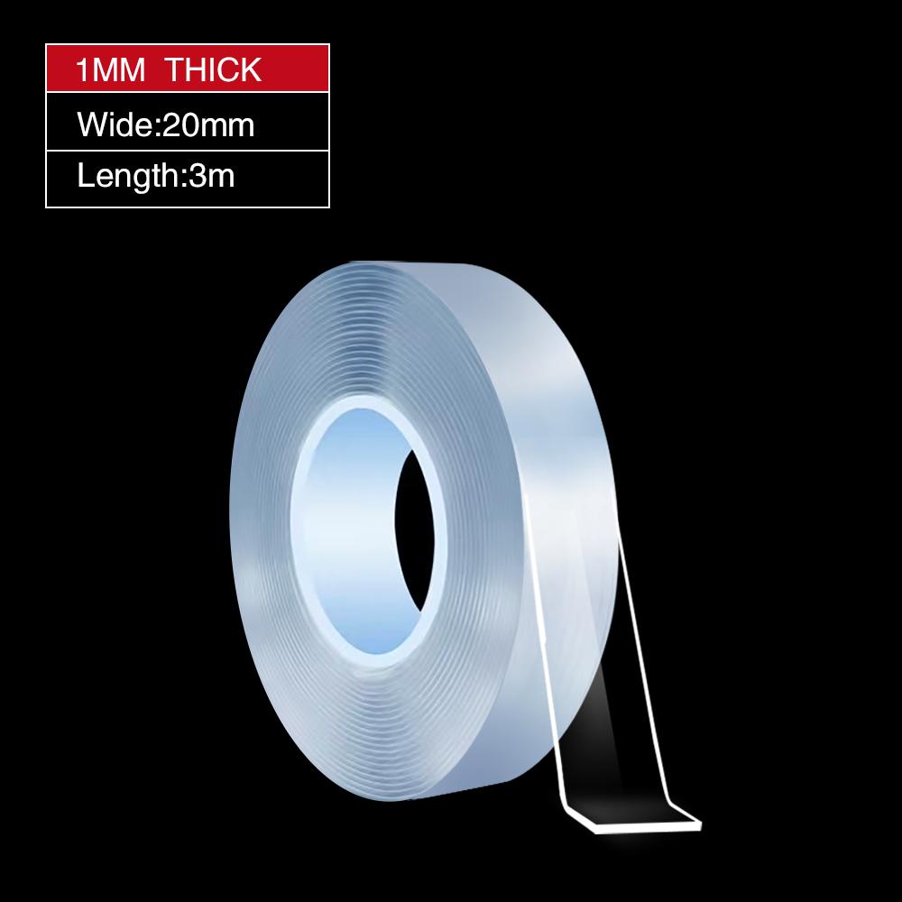 Car Nano Double Sided Tape Transparent Adhesive Strips Strong Sticky Fix Traceless Reusable Waterproof Decoration Tape