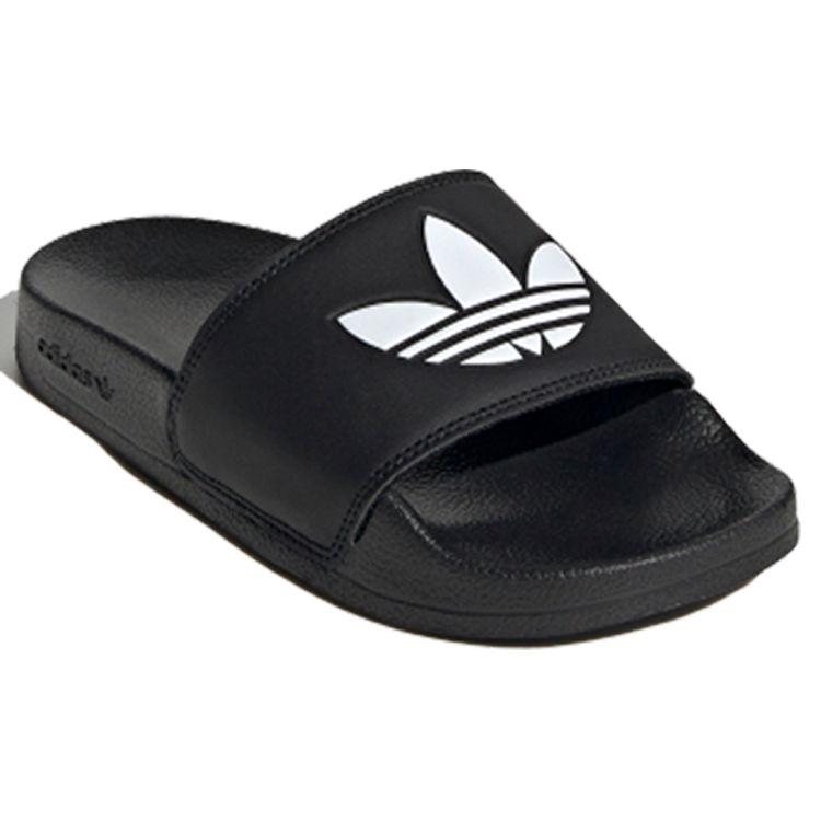 Adidas Adilette Lite Slide J Черно-белые детские кроссовки Core-Black Cloud-White EG8271