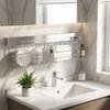 Stainless Steel Punch-free Wall Storage Rack Wall Mounted Toothbrush Holder  Bathroom