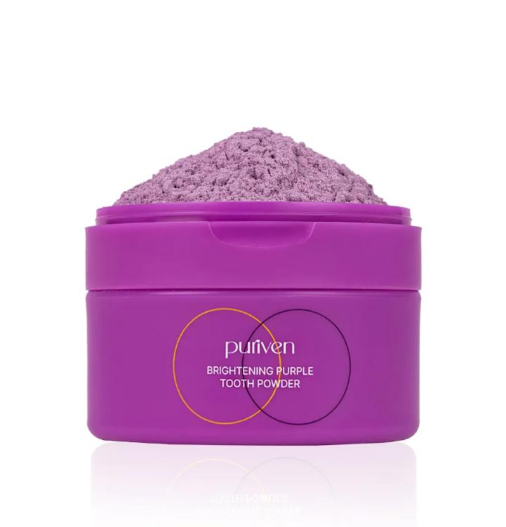 Зубной порошок Puriven фиолетового цвета для коррекции цвета, 40 г