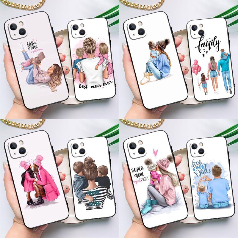 Чехол для телефона OPPO Reno 14F 13F 12F 11F 12 13 14 10 Pro 7 8 Lite OPPO Find X5 X6 X8 X9 Pro с рисунком 'Мама, Дочь, Девочка, Сын, Папа'