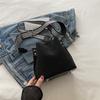Stylish Fall Bucket Bag Unique Design Chic Shoulder Crossbody Handbag In Black Silver Colorful Options