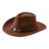 (One Size, Coffee) Western Cowboy Hat for Women Men Bohemian Cowgirl Hat with Beads Trim Outdoor Sun Hat
