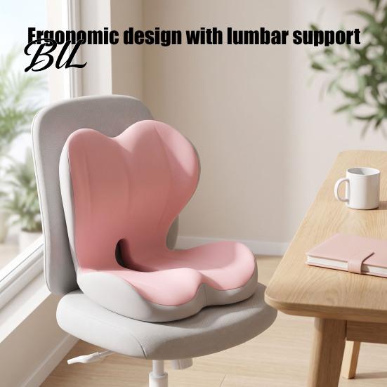 Ergonomic Seat Cushion for Office Chair Memory Foam Car Cushion, Lumbar Support Back Pain, Drivers Non-Slip Pad with Breathable Washable Cover, Gifts
