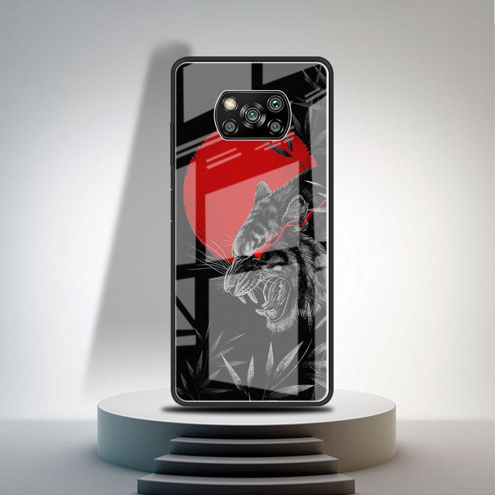 Стеклянный чехол для Xiaomi Poco X3 NFC 11 Lite 11T F3 M3 для Redmi Note 11 10 9 8 Pro 10S 9S 9A 9C, чехол для телефона Лев Волк