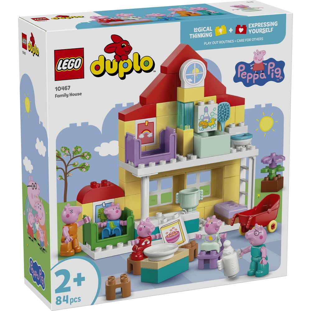 LEGO Duplo Свинка Пеппа Время Игры для Малышей! Игрушка "Домик Свинки Пеппы", Подарок на День Рождения, Конструктор, Мальчики, Девочки, Дети, Возраст 1.5, 2, 4, Малыши, Животные