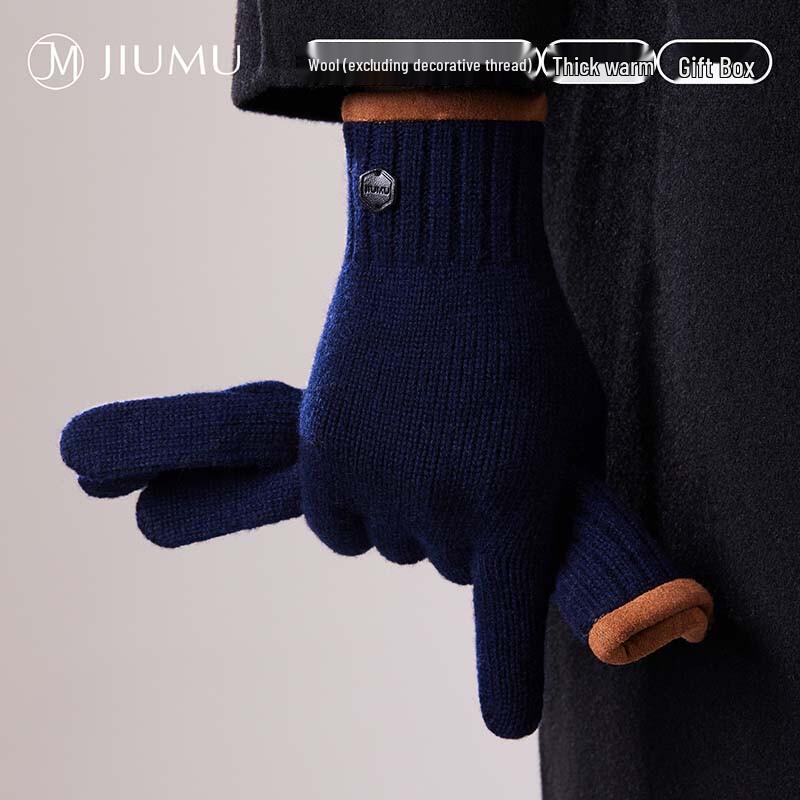JIUMU Мужские шерстяные зимние перчатки с сенсорным экраном