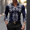 Новая мужская одежда Весенне-осенняя мода Рубашка с длинным рукавом Мужская деловая повседневная рубашка с принтом Топы 100% полиэстер