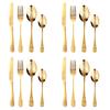 Gold Cutlery Set Vintage Tableware Set Stainless Steel Flatware Knife Fork Spoon Luxury Western Silverware Dinnerware Set
