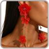 Long Flower Dangle Earrings for Women Red Black White Hot Pink Floral Drop Earrings Exaggerated Oversized Flower Statement Earring Rose Petal Large