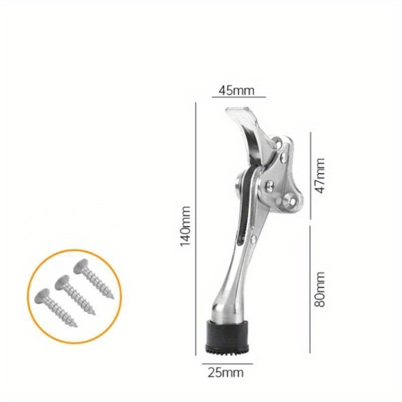 Adjustable Pedals Door Stopper Heavy Duty Mute Zinc Alloy Door Stops with Non-Slip Rubber Tip Hidden Wall Protector