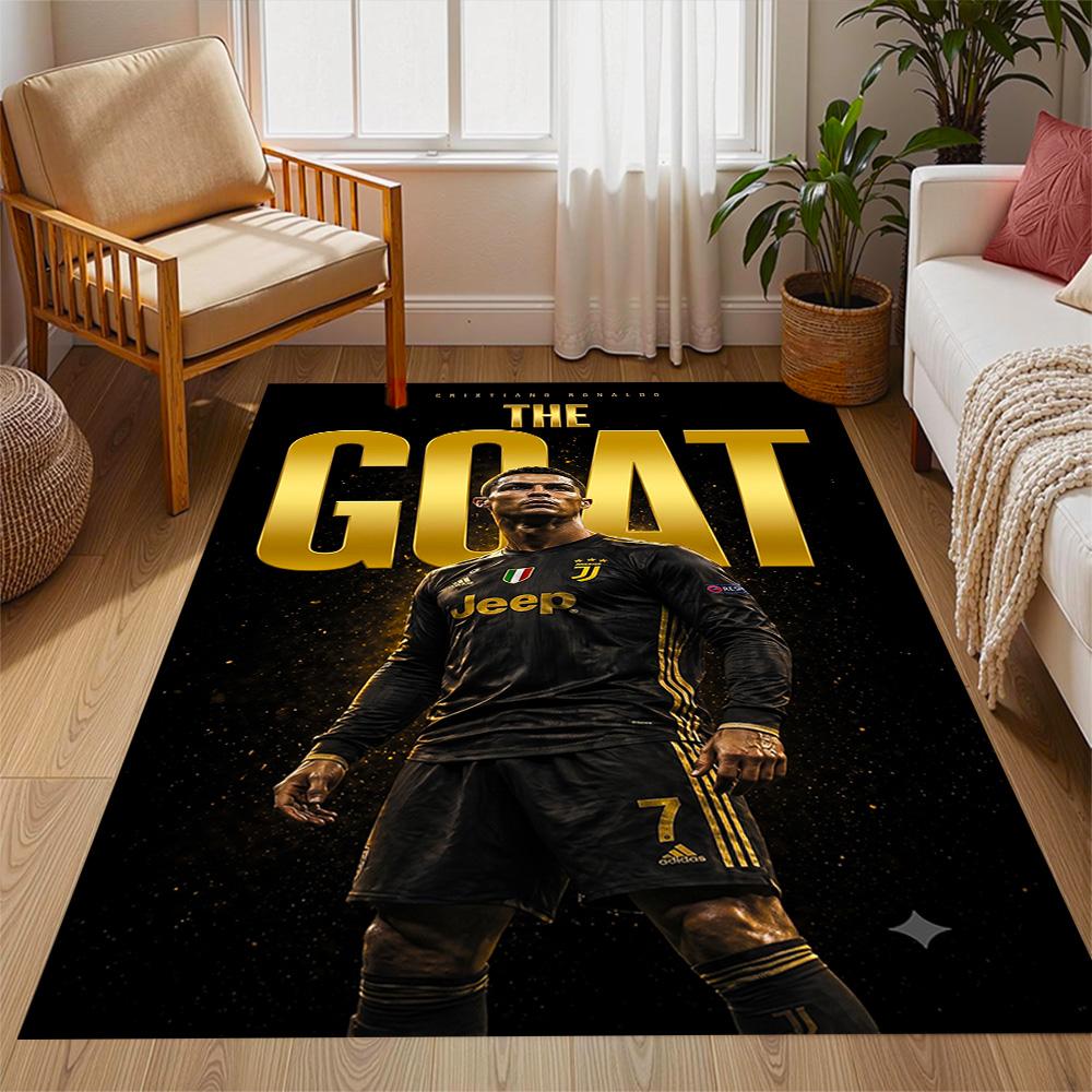 Ronaldo's Legacy Soccer Floor Rug Office Rug Perfect for Living Rooms Game Room Playrooms Decorate room Anti-slip Rug Office home decor