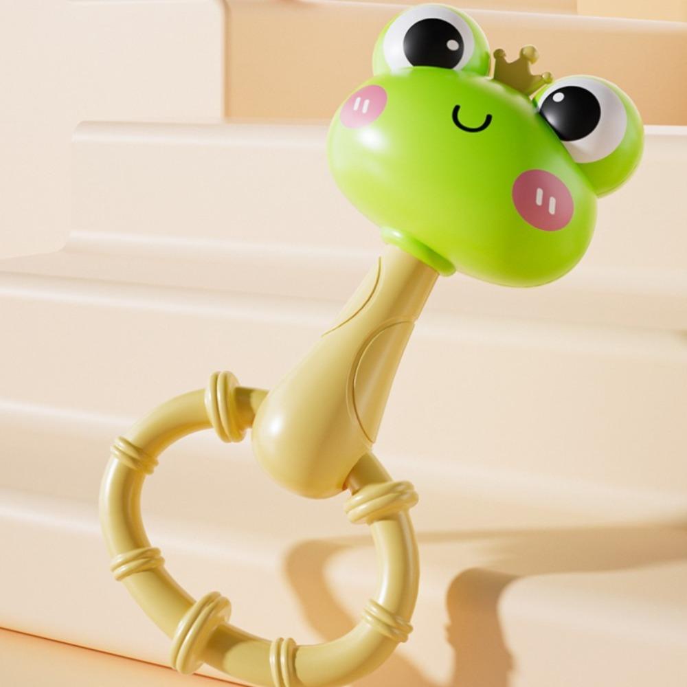 Сенсорная игрушка-лягушка, интерактивная и шейкер с песком со звуком, мягкий захват, яркие цвета, легко чистится, игривый дизайн, развивающий подарок