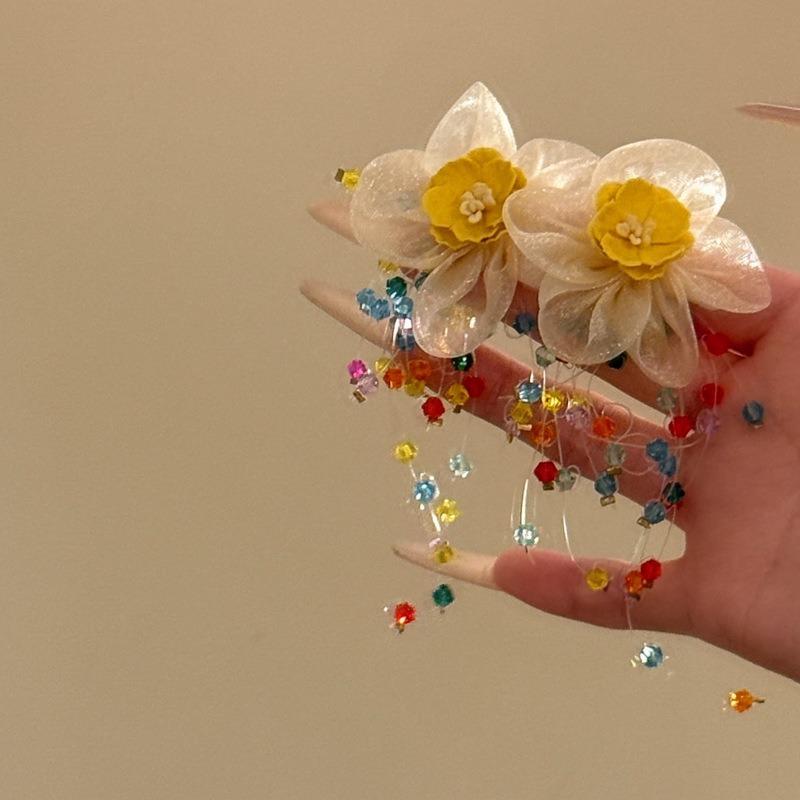 Серебряная игла летние дофаминовые серьги-гвоздики атмосфера пляжного отдыха милый дизайн серег чувство стиля нишевые серьги оптом