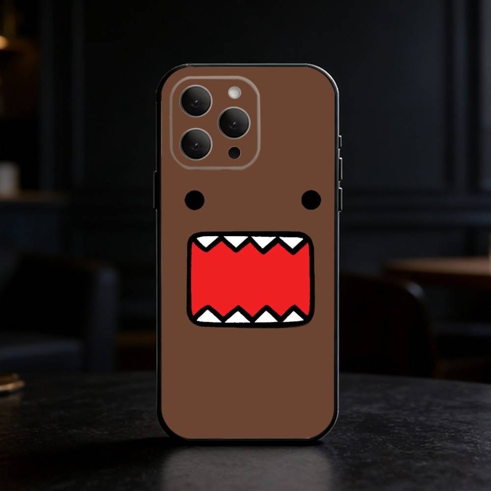 Милый Чехол для Телефона Domo-kun Чехол для Телефона Силиконовый черный Мягкий Для IPhone 17,16,15,14,13,12,11,SE,Plus Pro Max