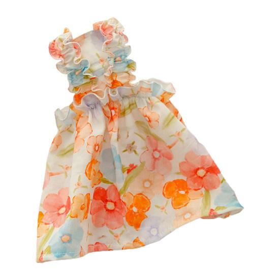 Painting Flower Print Ruffle Strappy Thin Summer Sleeveless Small Medium Dog Puppy Tee