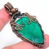 Emerald(Simulated) Gemstone Copper Wire Wrap Pendant 2.44" T8i96