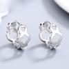 Стерлингового серебра S925, клипсы для ушей, милые вырезы в форме цветка, модные корейские универсальные женские серебряные серьги