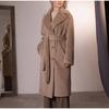 New Winter Coat Women Warm Oversized Faux Fur Long Coat Fuzzy Plush Sherpa Jacket Lapel Trench Coat for Women Belt Fluffy Jacket