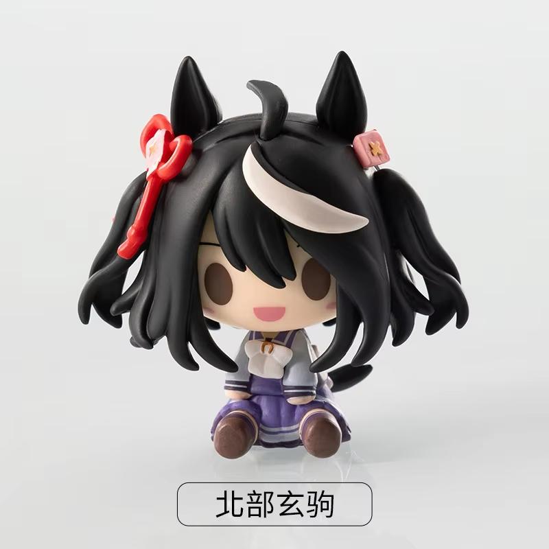 Оригинальная Q-версия Uma Musume Pretty Derby 2-я волна Конфетная мини-фигурка Токай Тейо Золотой Корабль Медзиро Китасан Черный Игрушка