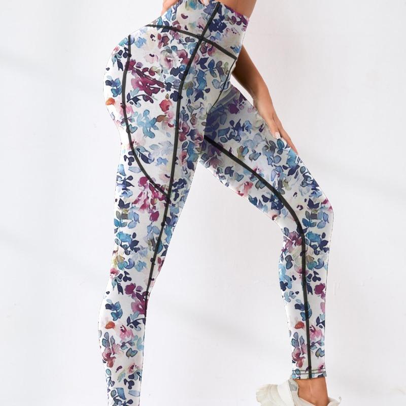 Popular Yoga Pants, High-waisted Tight Pants, Fitness Digital Printing, Hip-lifting, Slim-fitting, Outdoor Sports Pants for Women