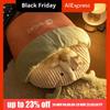 Cat Cushion Cartoon 3D Cat Sleeping Bag Semi-enclosed Comfortable Plush Cat Bed Soft Warm Cat Mattresses Autumn