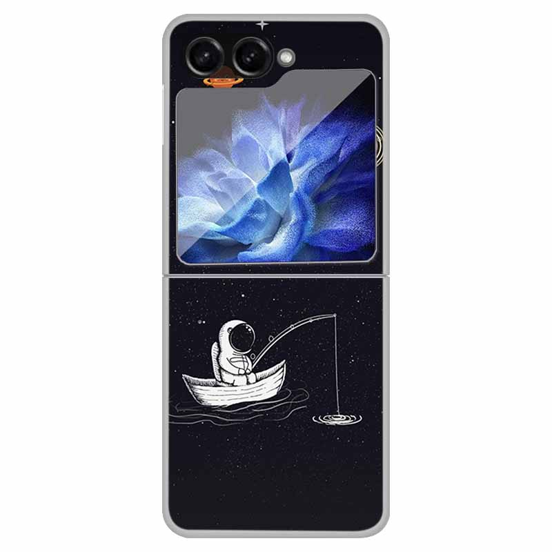 For Samsung Z Flip5 5G Case Transparent Hard PC Plastic Coque for Samsung Galaxy Z Flip 5 5G Cover Wolf Cats Zflip5 Shockproof
