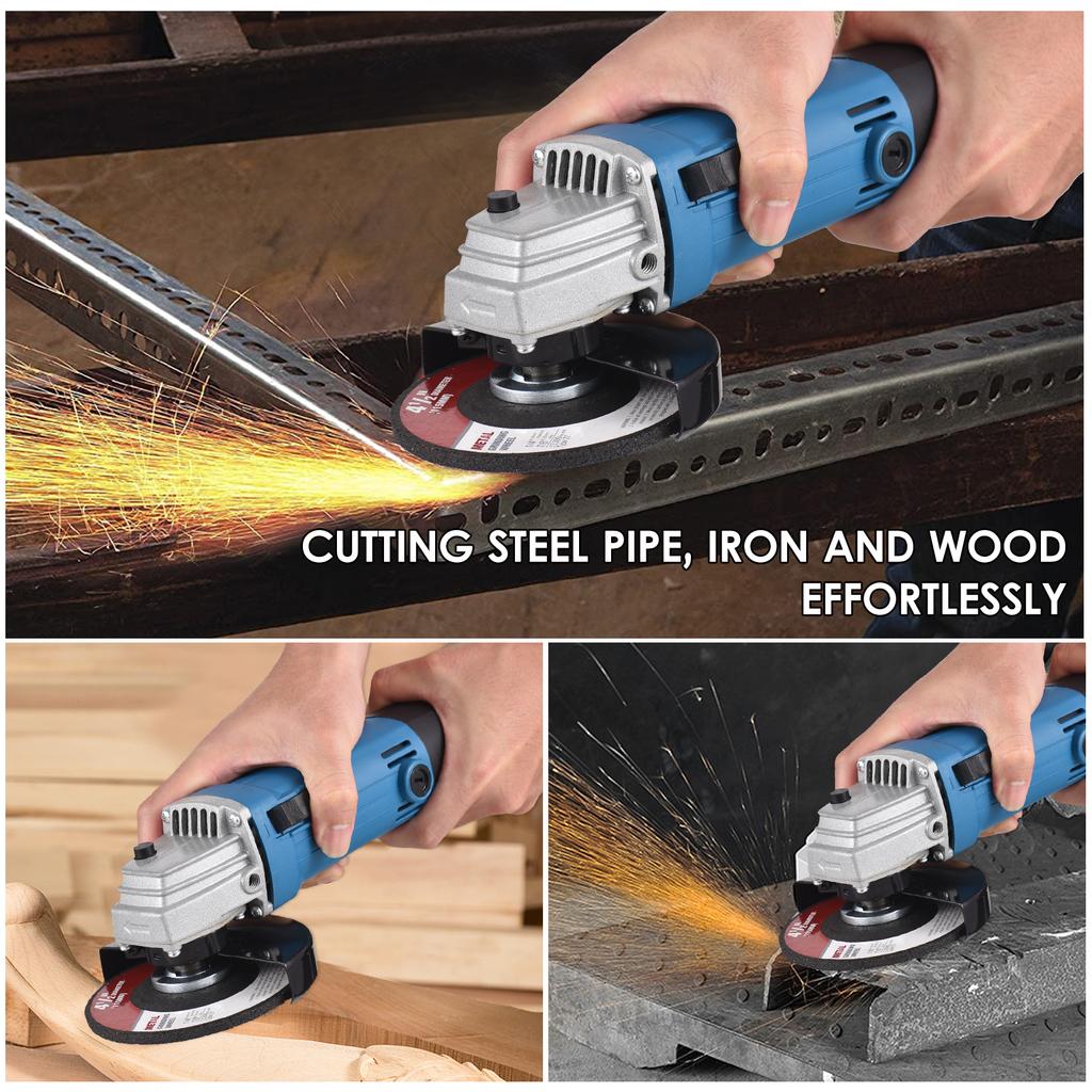 Угловая шлифовальная машина, 4,2 А, 500 Вт, электрическая шлифовальная машина 4-1/2 дюйма / 5 дюймов, электроинструменты со шлифовальными кругами, режущие
