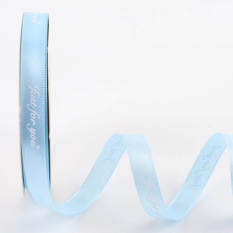 2.5CM Floral Gift Box Polyester Ribbon, 'Just for You' English Letter Cake DIY Bow