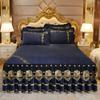 Crystal Velvet Thicken Mattress Cover Lace Embroidery Bedspread Quilted Fitted Bed Sheet Ruffle Bed Skirt Without Pillowcases