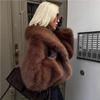 Экологичная короткая куртка из искусственного меха в винтажном стиле, коричневая - Европейская и американская зимняя мода для женщин