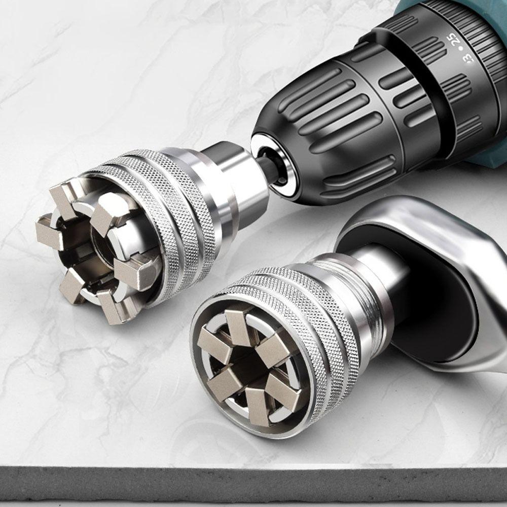 Hex Screwdriver Adjustable Universal Sleeve Socket Wrench Head Spanner Torque Ratchet Adapter