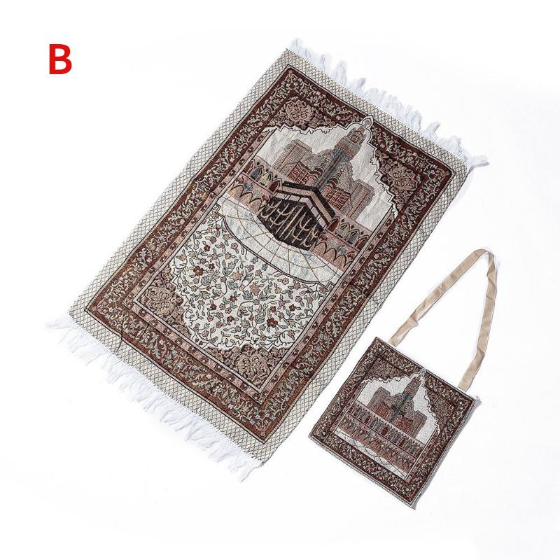 Мусульманский коврик для поклонения, молитвенное одеяло с сумкой для хранения, дорожный коврик из синели с кисточками, исламское украшение для Ид, исламский ковер, портативный
