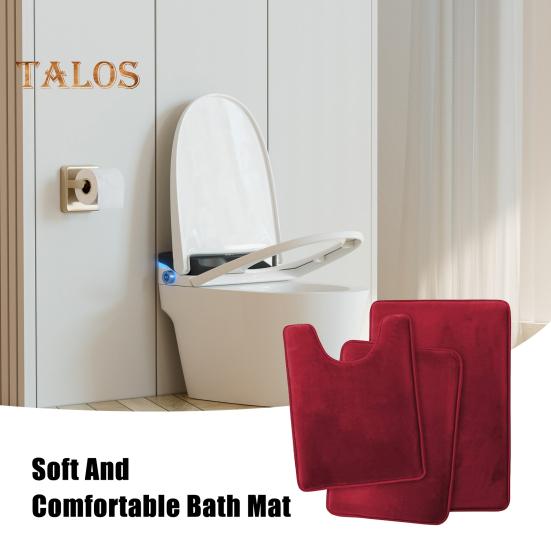 Комплект из 3 ковриков для ванной, впитывающие, быстросохнущие коврики для ванной, U-образный контурный коврик для унитаза, нескользящий коврик для ванной комнаты, декор для ванной комнаты, комфорт