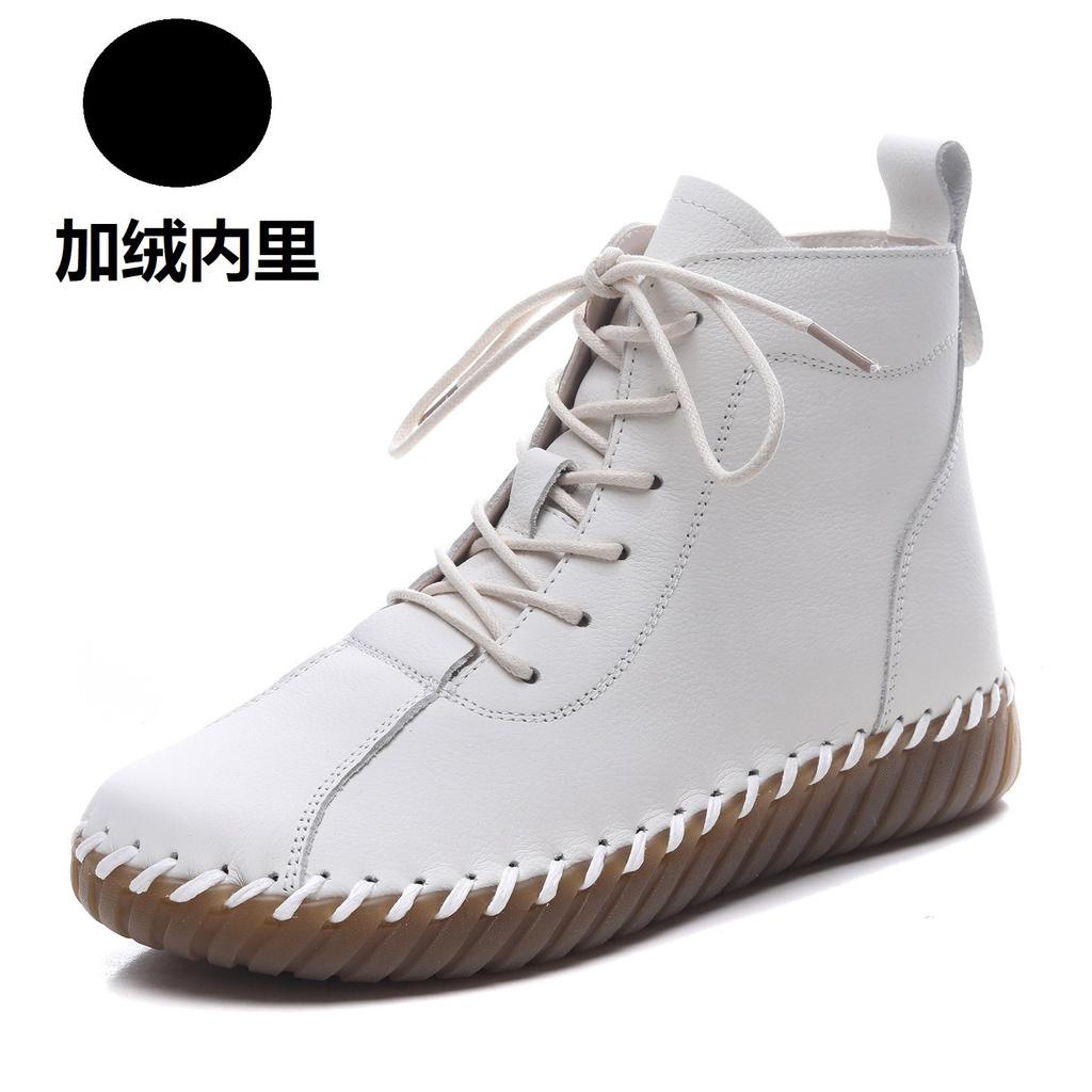 Кожаные одиночные ботинки ручной работы, ботинки на голую ногу, повседневная обувь, новые осенне-зимние ботинки с мягкой подошвой из говяжьей кожи