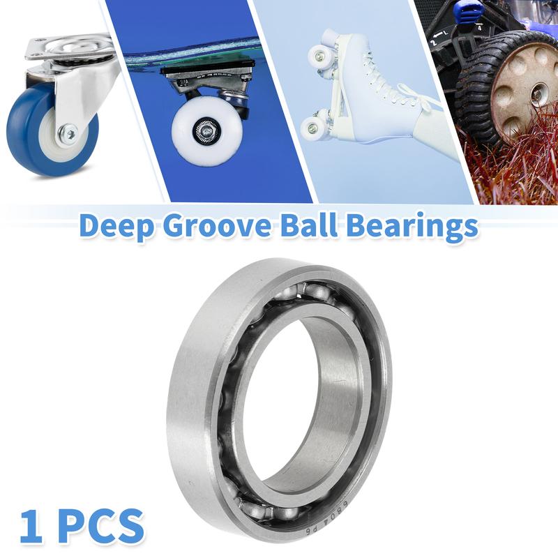 Motoforti 6804 Deep Groove Ball Bearings P6 20x32x7mm Lubricated Bearings Open Type Silver Tone Scooter Skateboard Wheel