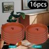 Set of 16 Robust Plastic Plant Trays - Elegant Terracotta Style - Circular Dishes for Pots, Indoor Plants, And Bird Baths - Available in Sizes 10