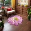 Yousheng Lotus Flower Shaped Rug 3D Visual Effect Lotus Carpet Absorbent Area Rug with Non-Slip Backing for Bedroom Living Room Bathroom Kitchen